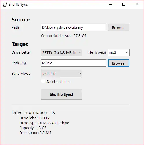 Web aracını veya web uygulamasını indirin Shuffle Sync