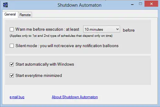 Muat turun alat web atau aplikasi web Shutdown Automaton