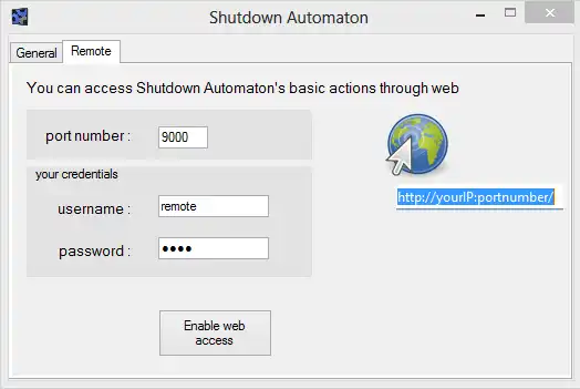 Unduh alat web atau aplikasi web Shutdown Automaton