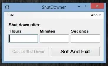 Web aracını veya web uygulamasını indirin ShutDowner