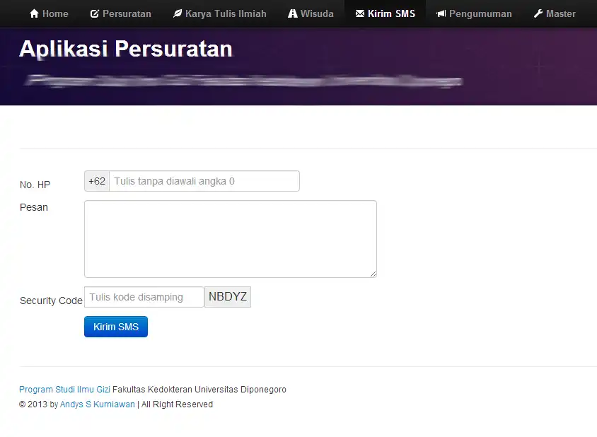 Unduh alat web atau aplikasi web SiAdmin