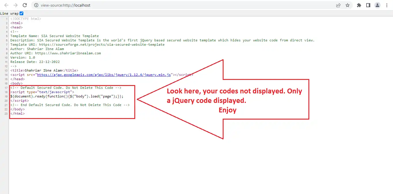 Descargue la herramienta web o la aplicación web Plantilla de sitio web seguro de SIA