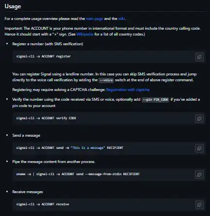 قم بتنزيل أداة الويب أو تطبيق الويب signal-cli