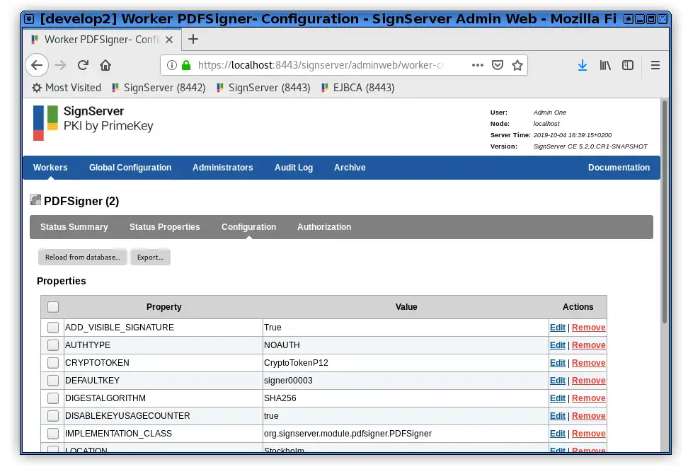 Scarica lo strumento web o l'app web SignServer