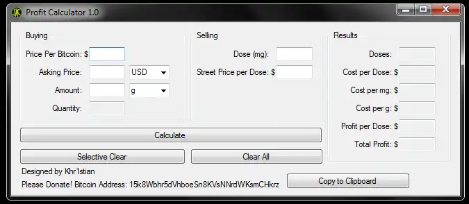 Download de webtool of webapp SilkRoad Profit Calculator