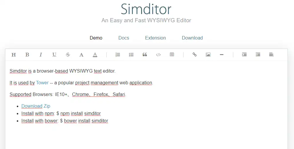 Download web tool or web app Simditor