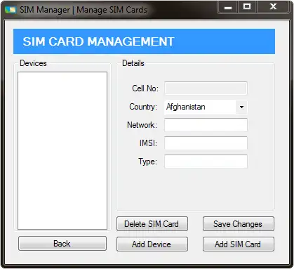 Загрузите веб-инструмент или веб-приложение SIM Manager