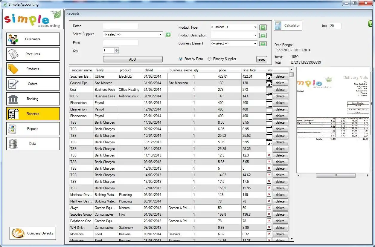 Download web tool or web app Simple Accounting