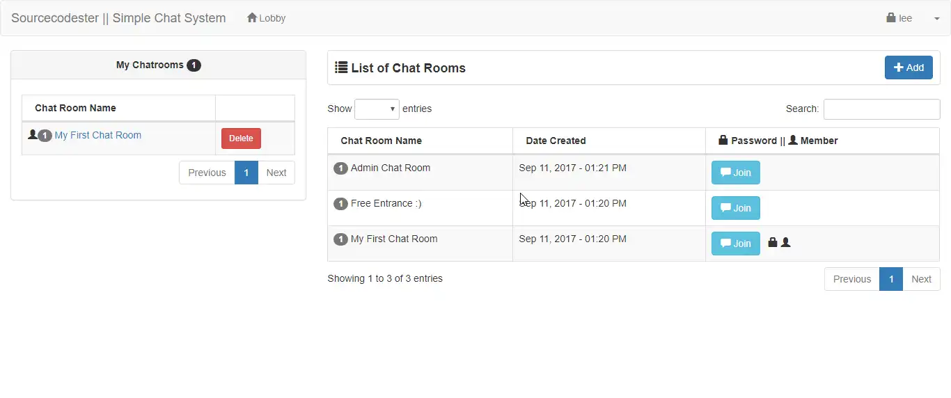 Download web tool or web app Simple Chat System