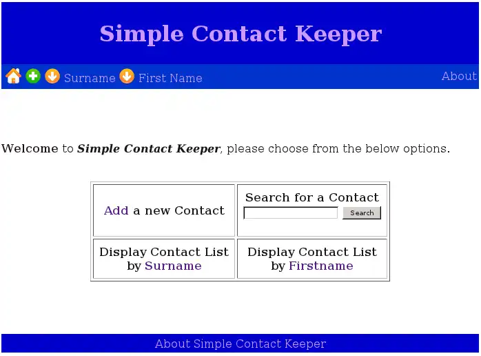 Mag-download ng web tool o web app na Simple Contact Keeper