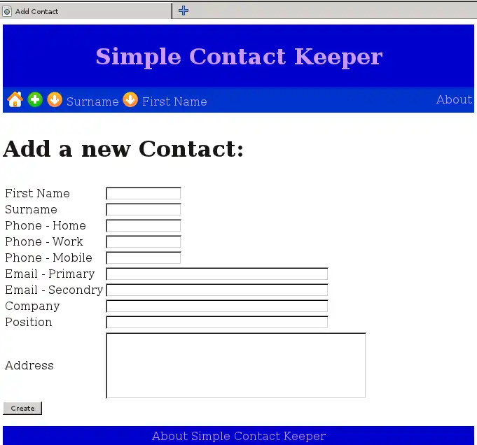 Download web tool or web app Simple Contact Keeper