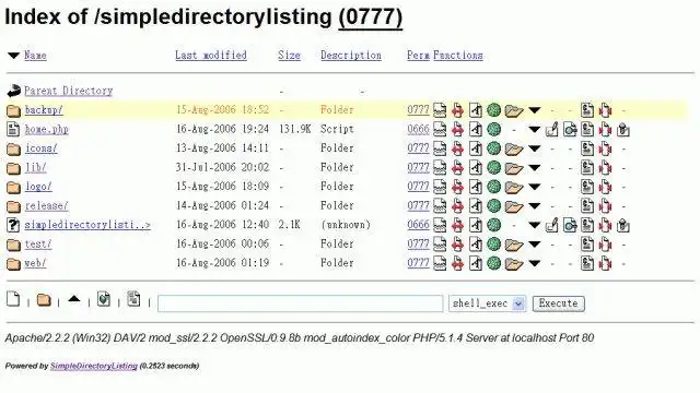Descărcați instrumentul web sau aplicația web Simplu Directory Listing