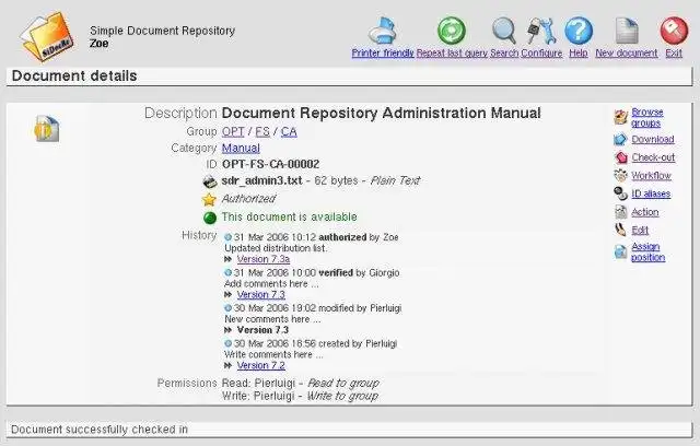 Scarica lo strumento web o l'app web Simple Document Repository