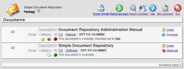 הורד כלי אינטרנט או אפליקציית אינטרנט Simple Document Repository