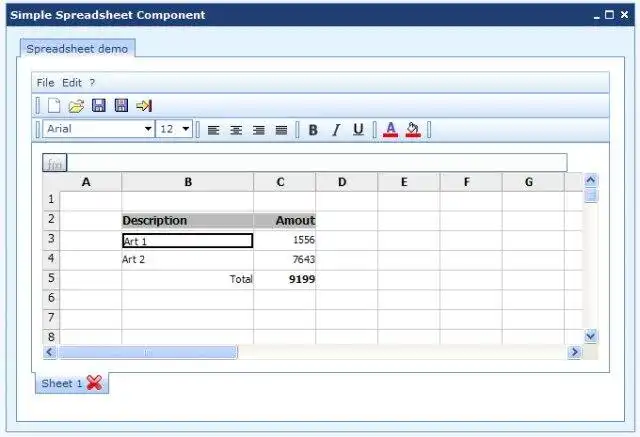 Mag-download ng web tool o web app Simple Javascript Spreadsheet