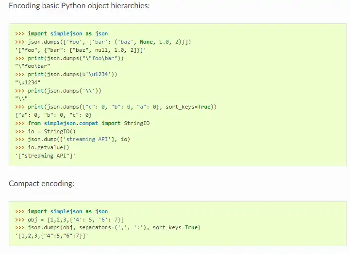 Download web tool or web app simplejson