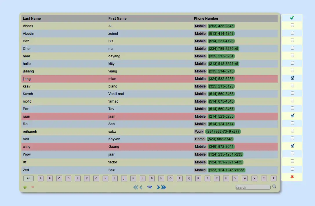 Download web tool or web app Simple Phonebook