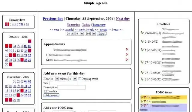 Download web tool or web app Simple PHP Agenda