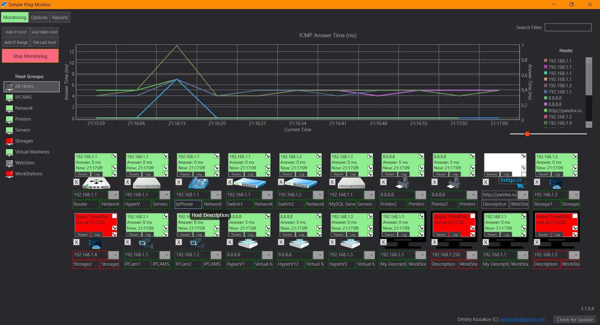 Web aracını veya web uygulamasını indirin Simple Ping Monitor