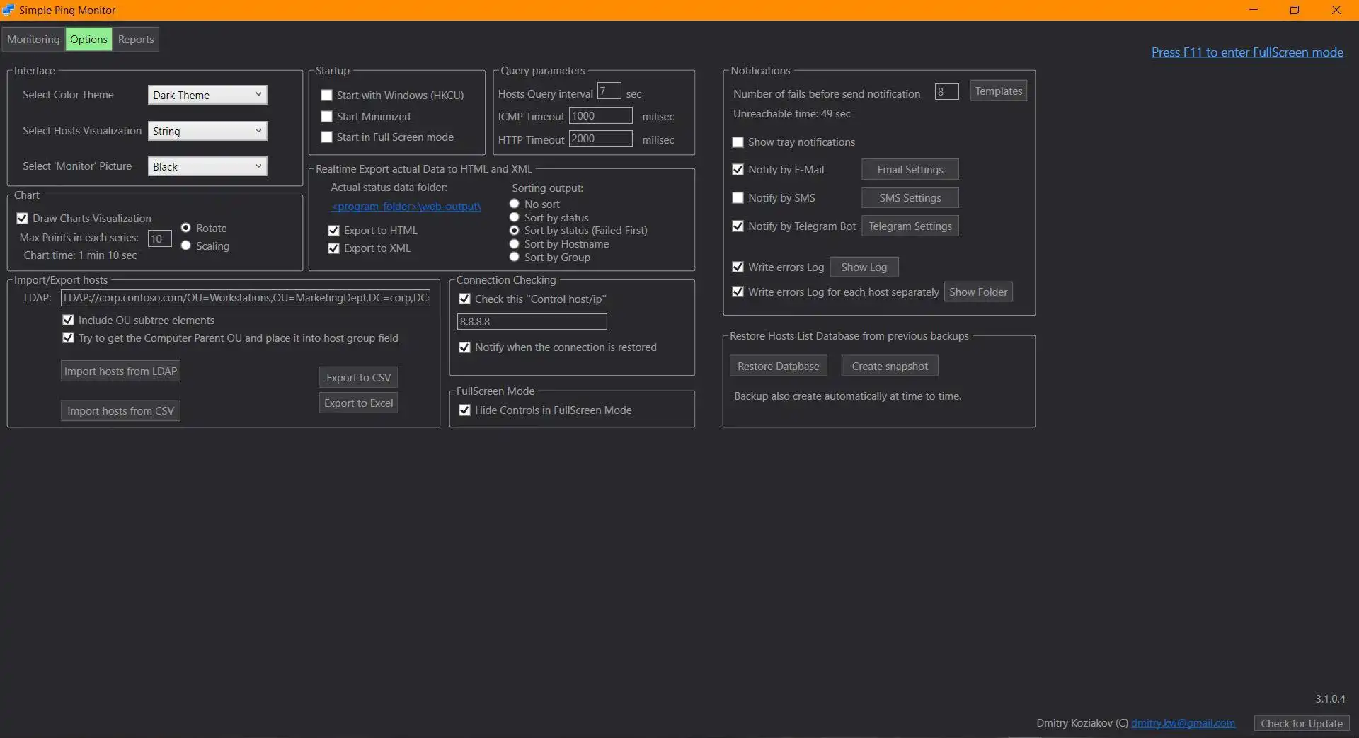 Descargue la herramienta web o la aplicación web Simple Ping Monitor