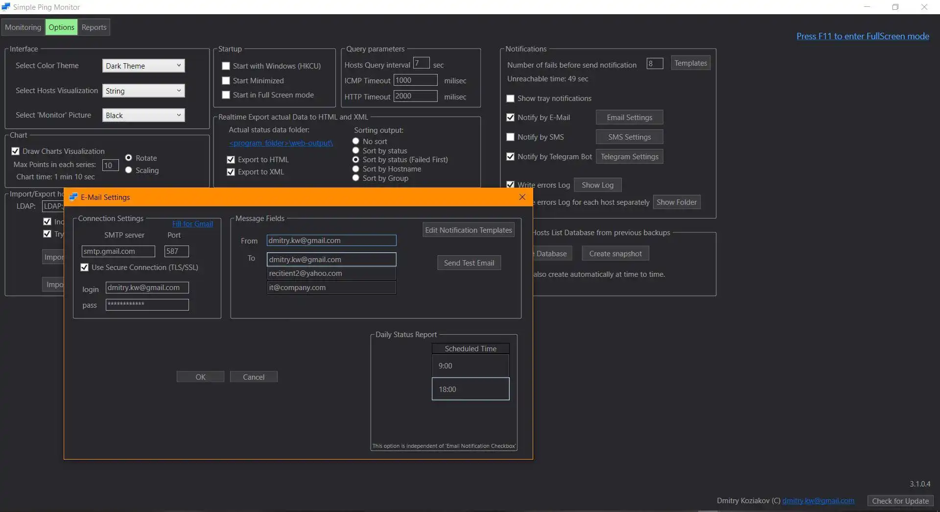 ดาวน์โหลดเครื่องมือเว็บหรือเว็บแอป Simple Ping Monitor