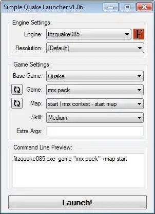 Download web tool or web app Simple Quake Launcher