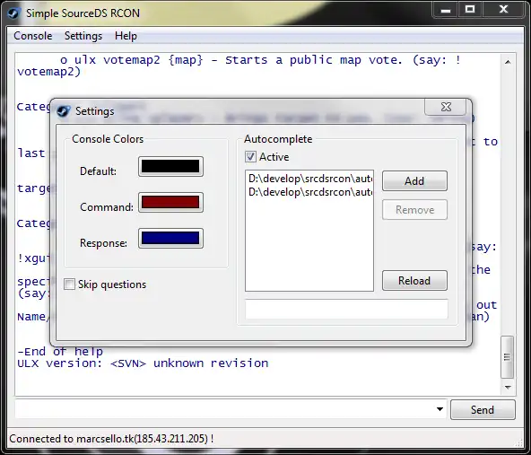 Download web tool or web app Simple SourceDS RCON