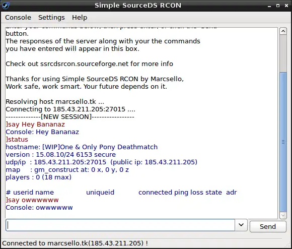 Mag-download ng web tool o web app Simple SourceDS RCON