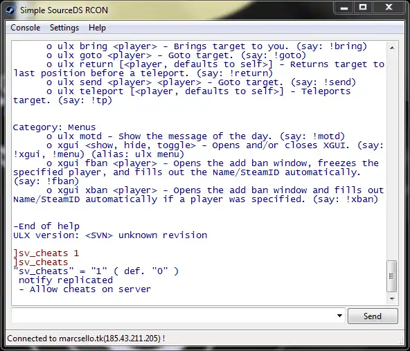Download web tool or web app Simple SourceDS RCON to run in Linux online