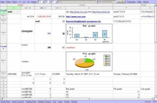 Download web tool or web app Simple Spreadsheet