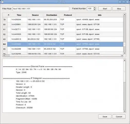 Laden Sie das Web-Tool oder die Web-App SimTL2 - Network Packet Analyzer herunter