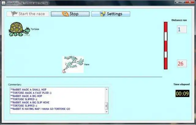 Download web tool or web app Simulation_Hare_Tortoise_race to run in Linux online