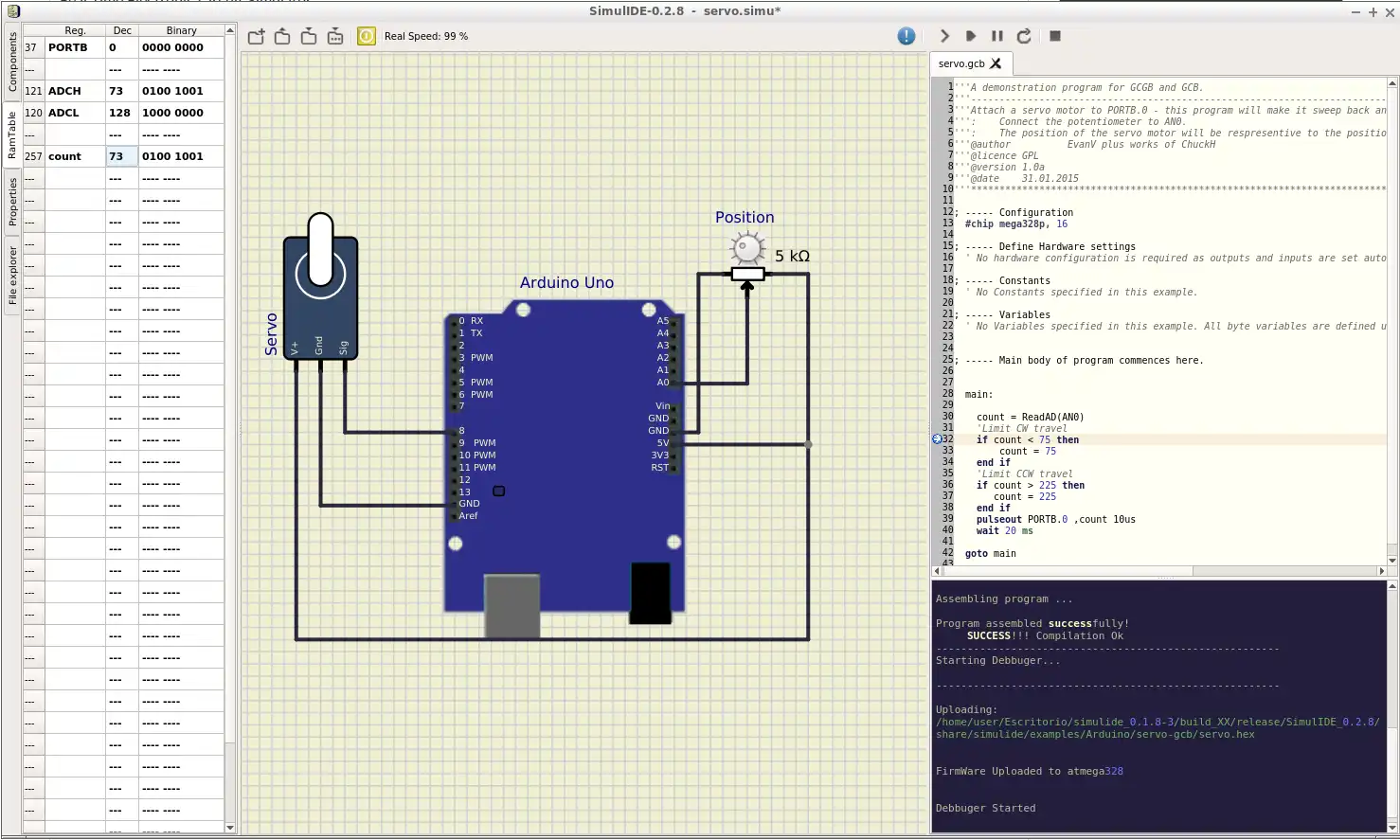 Download web tool or web app SimulIDE to run in Windows online over Linux online
