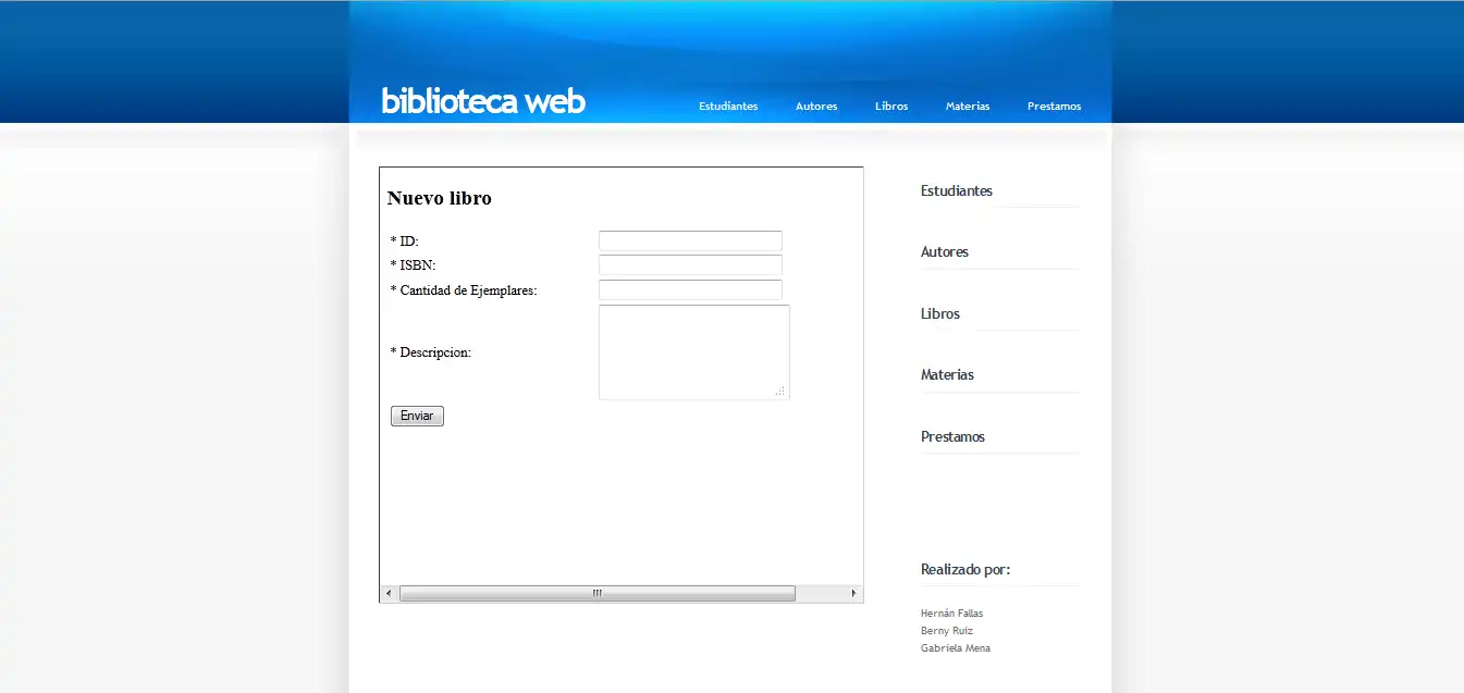 Descargar herramienta web o aplicación web Sistema Bibliotecario Organizador