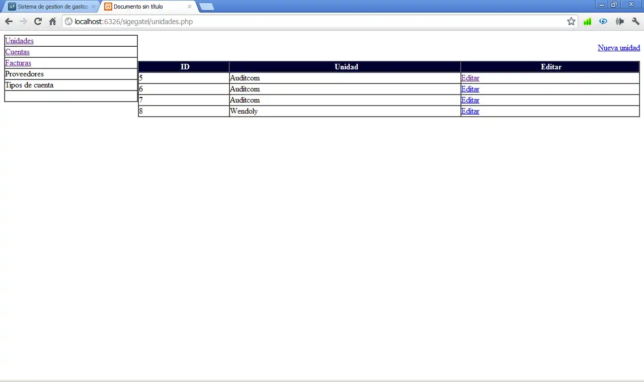 Download web tool or web app Sistema de gestion de gastos