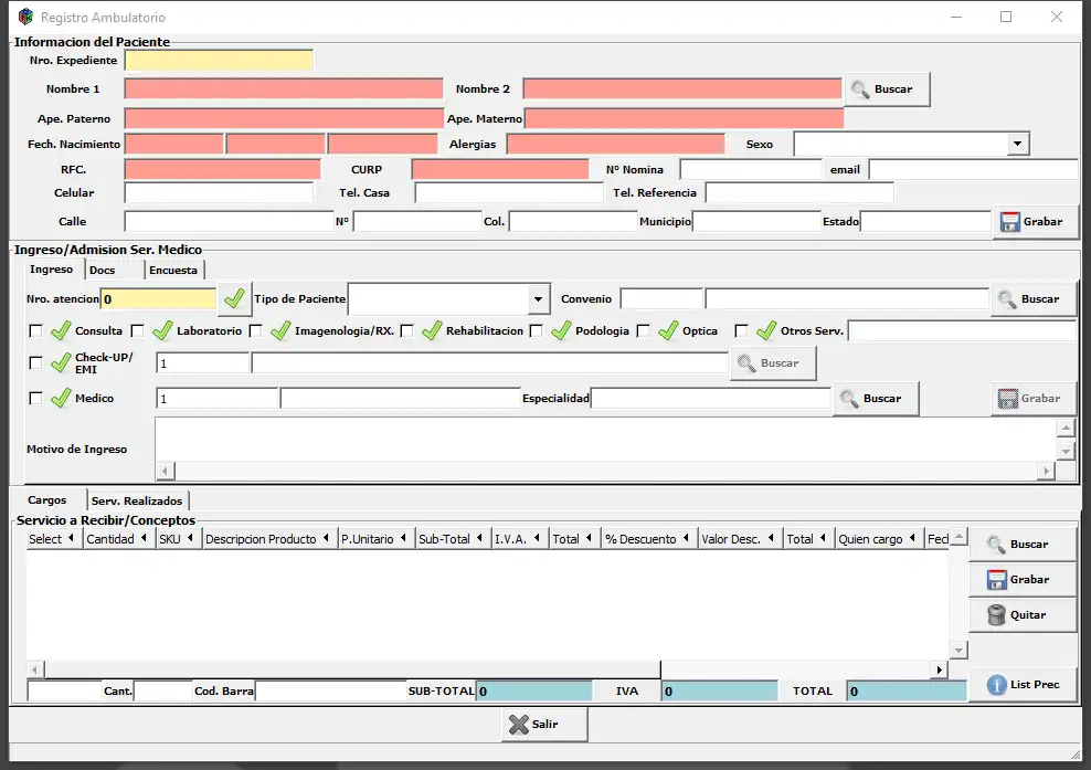 Baixe a ferramenta ou aplicativo da web Sistema Hospitalario Osiris HIS-ERP