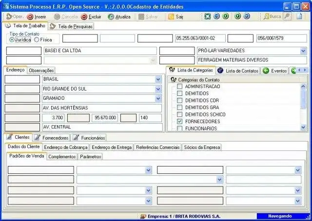 Скачать веб-инструмент или веб-приложение Sistema Processa ERP Open Source