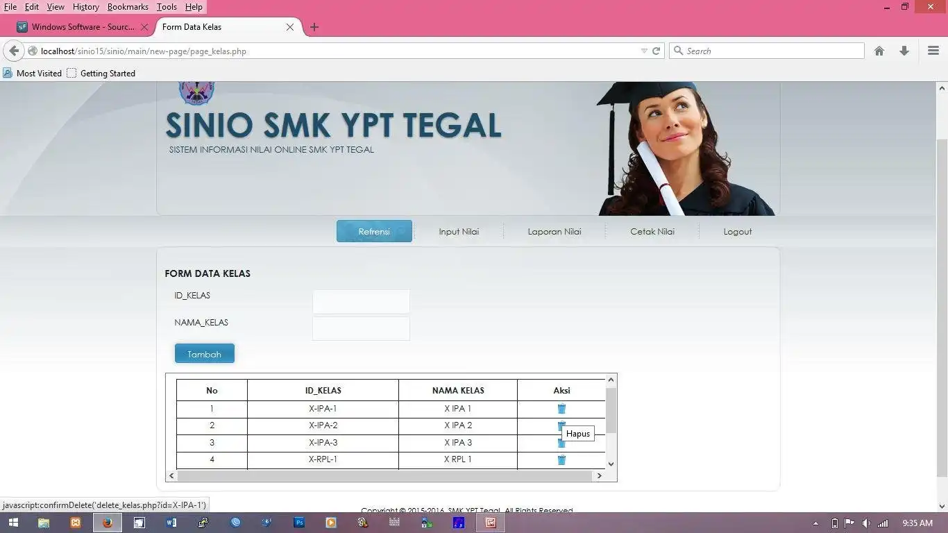 Download web tool or web app sistem nilai kurtilas online