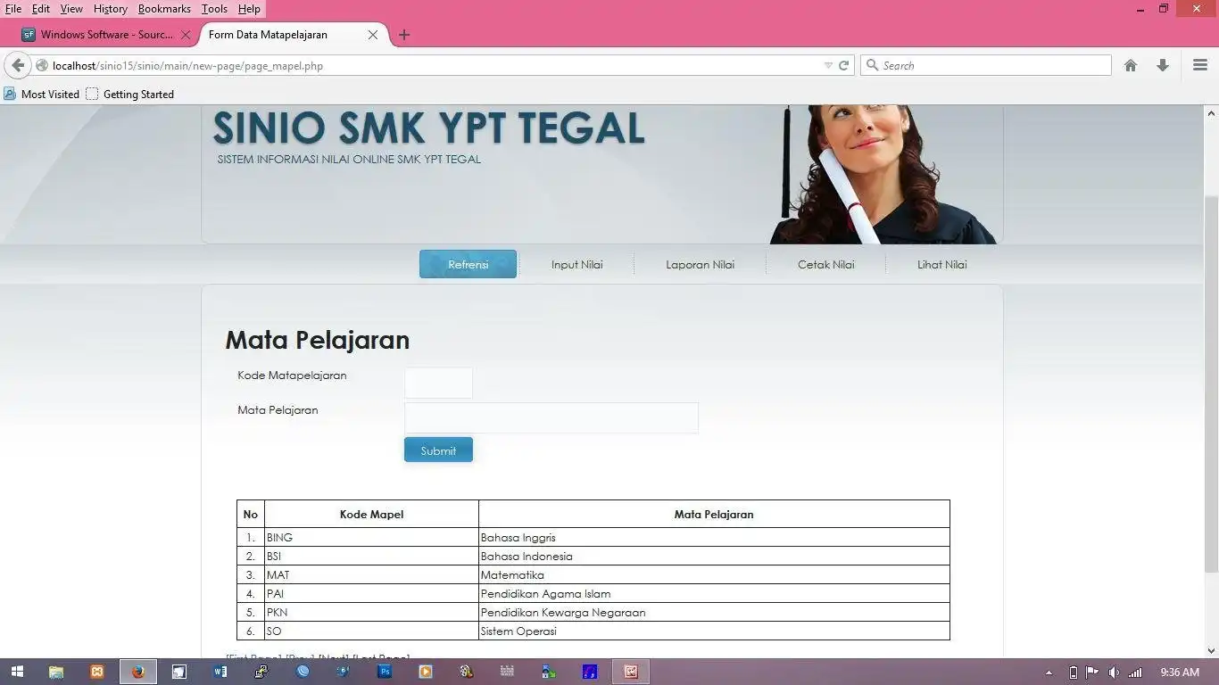 Muat turun alat web atau aplikasi web sistem nilai kurtilas dalam talian