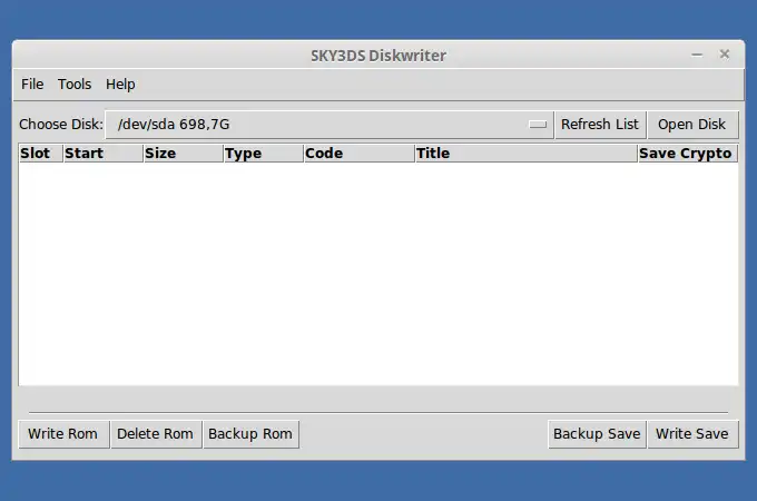 Download web tool or web app Sky3ds utility for Mac and Linux