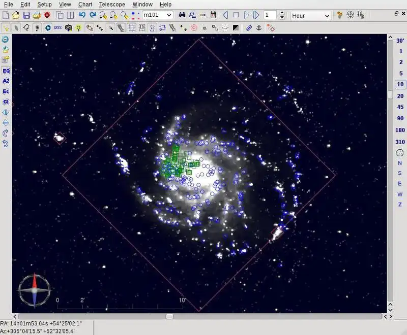 Laden Sie das Web-Tool oder die Web-App Sky Chart / Cartes du Ciel herunter, um es online unter Linux auszuführen