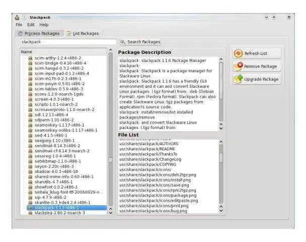 Download webtool of webapp Slackpack Package Manager