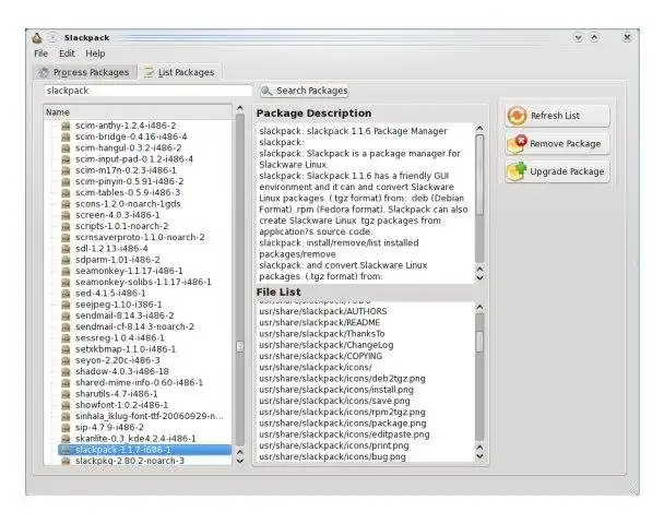 قم بتنزيل أداة الويب أو تطبيق الويب Slackpack Package Manager