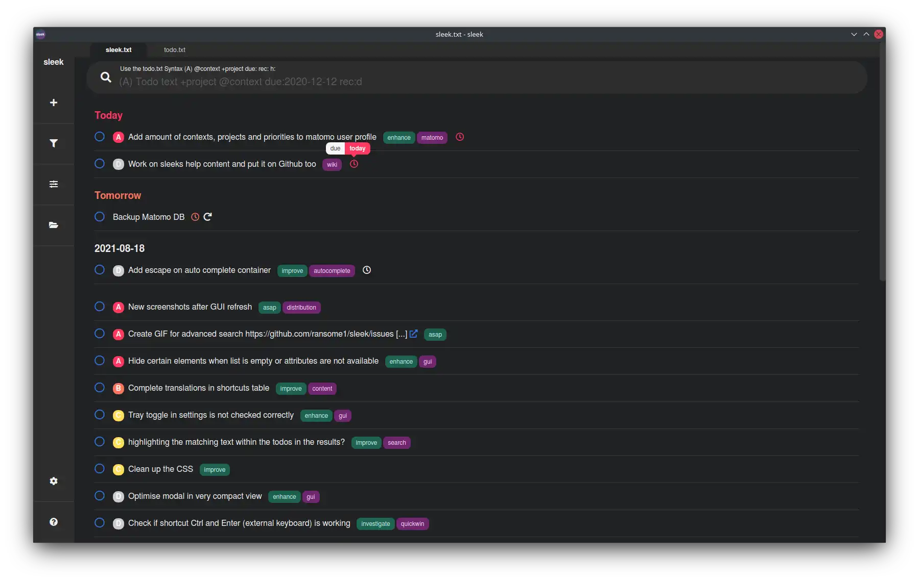 ওয়েব টুল বা ওয়েব অ্যাপ মসৃণ ডাউনলোড করুন - open-source todo.txt ম্যানেজার