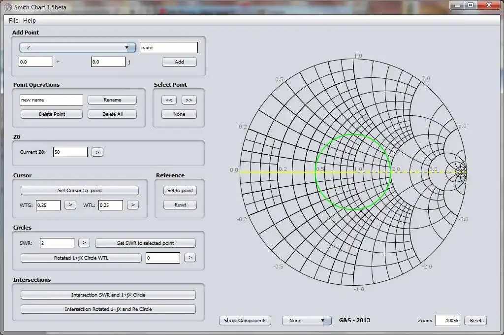 ابزار وب یا برنامه وب Smith Chart Calculator را دانلود کنید