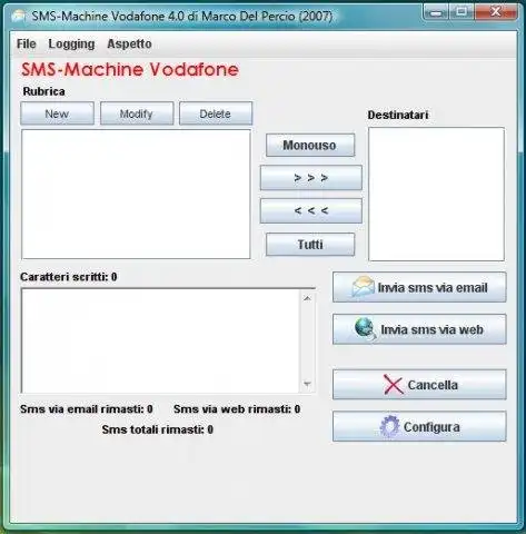 Download web tool or web app Sms-machine Vodafone