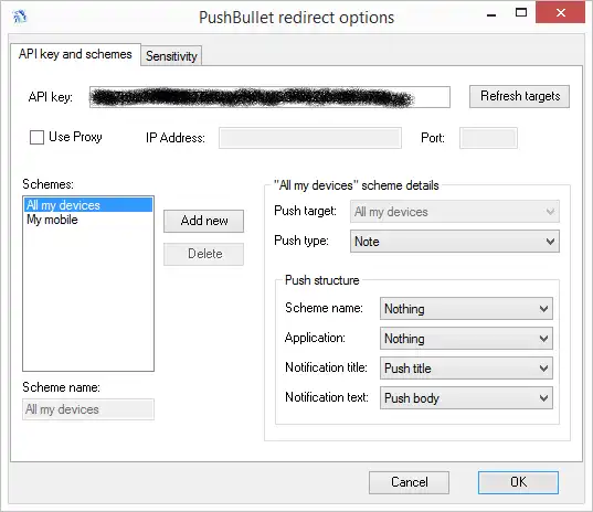 Télécharger l'outil Web ou l'application Web Redirection Snarl-PushBullet