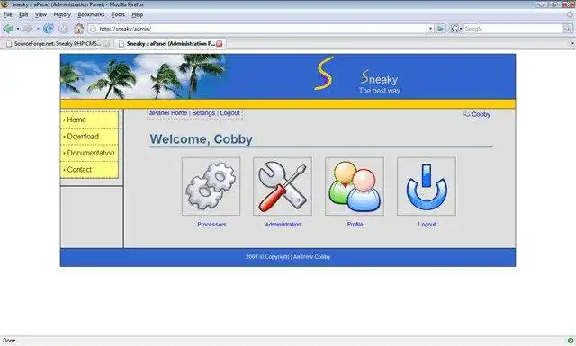 Download web tool or web app SneakyCMS PHP Framework