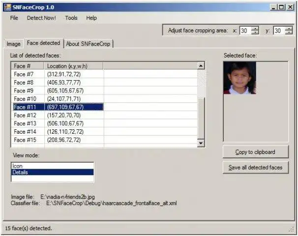 Download web tool or web app SNFaceCrop, face detection and cropping  to run in Windows online over Linux online