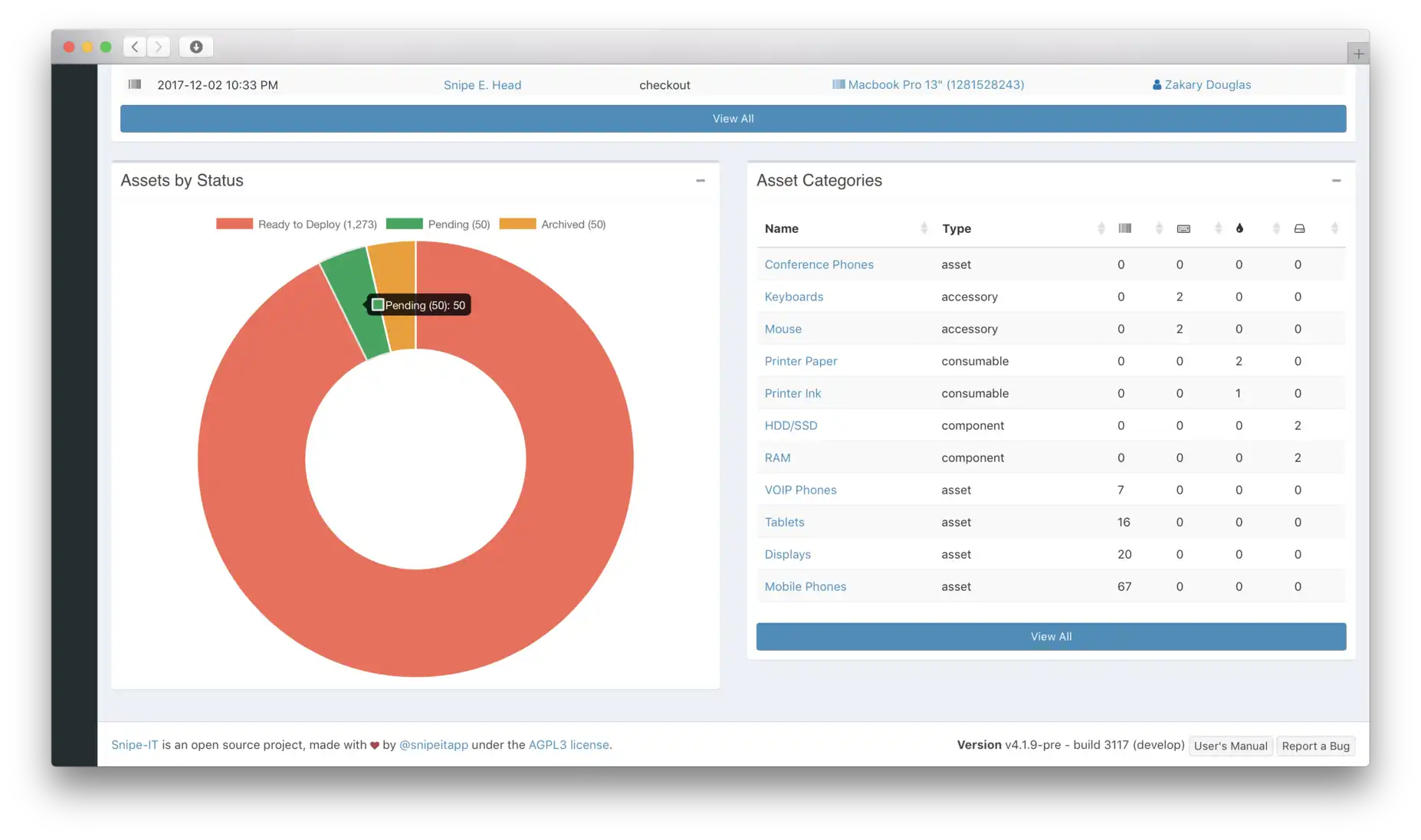 Scarica lo strumento web o l'app web Snipe-IT